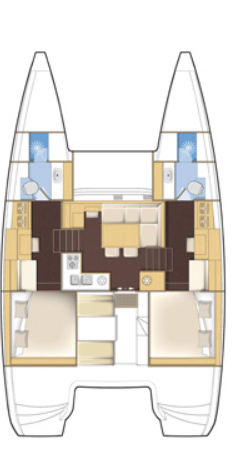 Used Sail Catamaran for Sale 2013 Lagoon 39 Layout & Accommodations